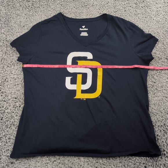San Diego Padres Shirt Women 2XL XXL Blue MLB Baseball Lounge Graphic Tee Casual - Picture 3 of 6